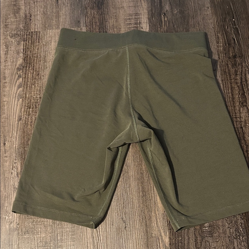 Nike Olive Green Women's Bike Shorts with White Swoosh - Picture 5 of 5